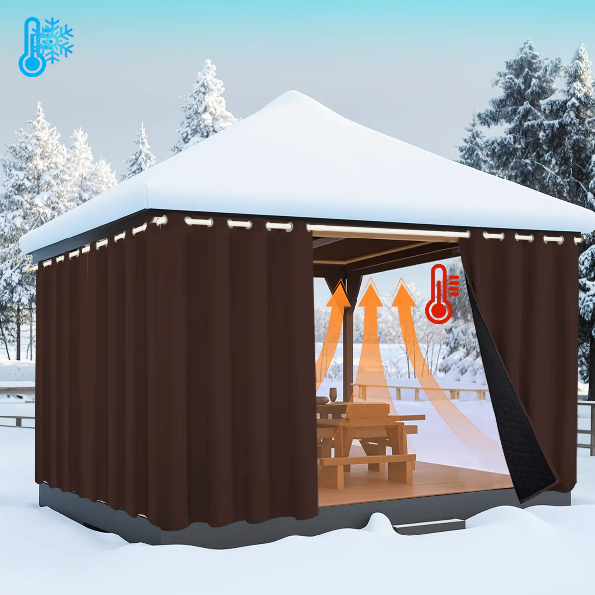 Outdoor Cold Proof Curtains to Reduce Noise Insulation Blackout, Cold Proof Outdoor Curtains - Image 38