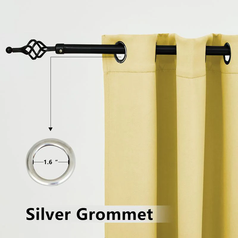 Suchoutdoor Custom Sizes Outdoor Waterproof Curtains, Grommet Top Silver, for Porch/Pavilion/Patio, 1 Panel - Image 19