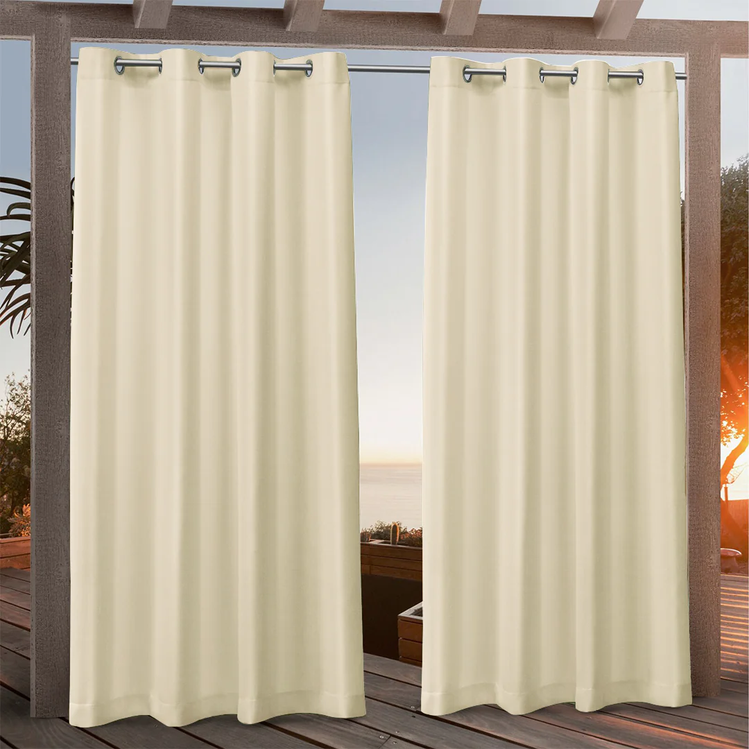 Suchoutdoor Custom Sizes Outdoor Waterproof Curtains, Grommet Top Silver, for Porch/Pavilion/Patio, 1 Panel - Image 2