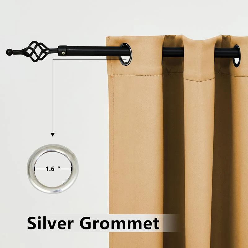 Suchoutdoor Custom Sizes Outdoor Waterproof Curtains, Grommet Top Silver, for Porch/Pavilion/Patio, 1 Panel - Image 23