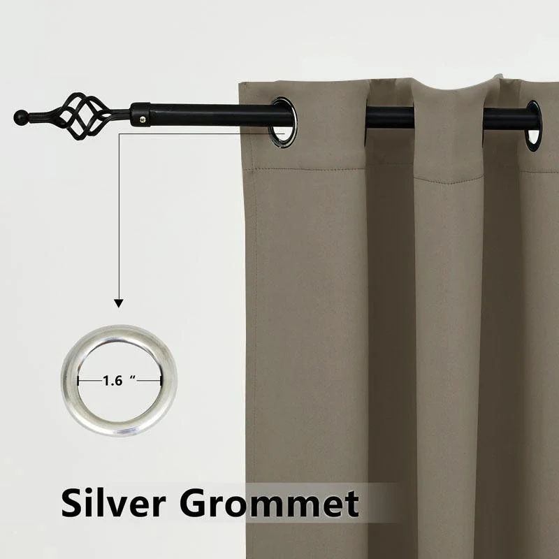 Suchoutdoor Custom Sizes Outdoor Waterproof Curtains, Grommet Top Silver, for Porch/Pavilion/Patio, 1 Panel - Image 55