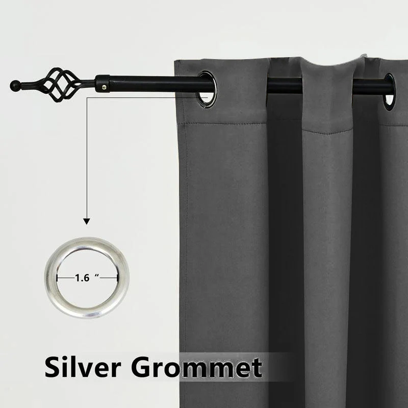 Suchoutdoor Custom Sizes Outdoor Waterproof Curtains, Grommet Top Silver, for Porch/Pavilion/Patio, 1 Panel - Image 75