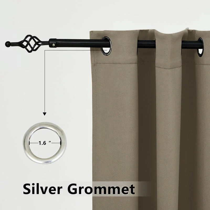 Suchoutdoor Custom Sizes Outdoor Waterproof Curtains, Grommet Top Silver, for Porch/Pavilion/Patio, 1 Panel - Image 95