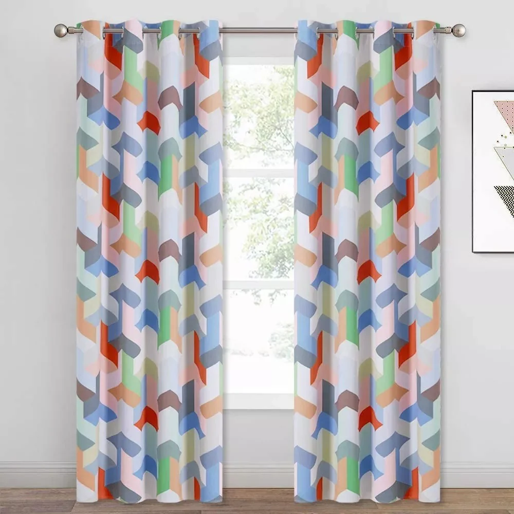 Suchoutdoor Printing Flame Retardant Curtains, Grommet Top Silver, for Schools/Hospitals/Houses, 1 Panel - Image 15