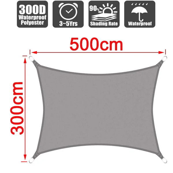 Outdoor Waterproof Anti-UV Shade Sail, Sunscreen Rain Cover, Garden Awning - Image 12