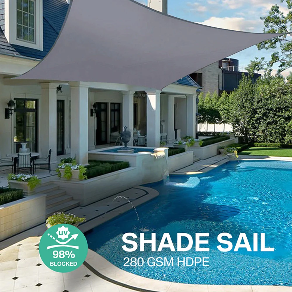 Outdoor Waterproof Anti-UV Shade Sail, Sunscreen Rain Cover, Garden Awning - Image 2