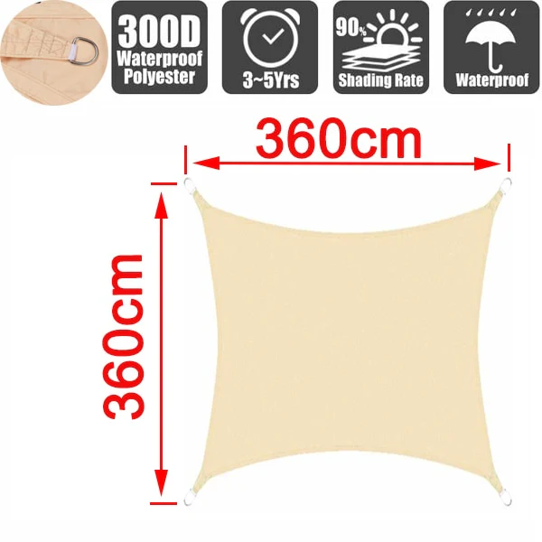 Outdoor Waterproof Anti-UV Shade Sail, Sunscreen Rain Cover, Garden Awning - Image 25