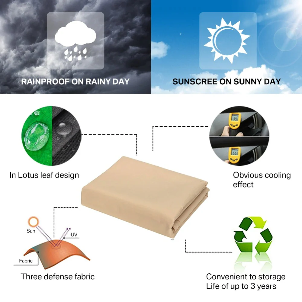 Outdoor Waterproof Anti-UV Shade Sail, Sunscreen Rain Cover, Garden Awning - Image 7