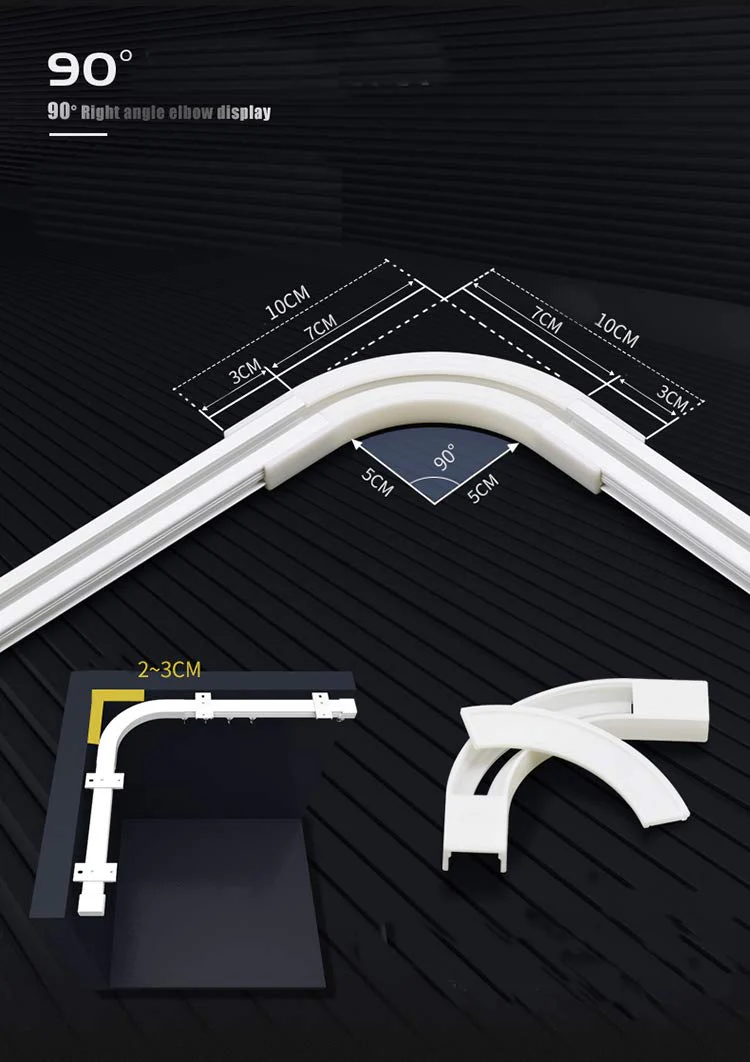 Upgraded White Aluminum Curtain Track, with Curved track, Can be Used as an Extension Track Rod, Ceiling or Wall mount, Indoor or Outdoor - Image 58